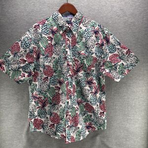 Crown & Ivy - Men's Hawaiian Size Large Palms Pineapple Print Button Up Shirt